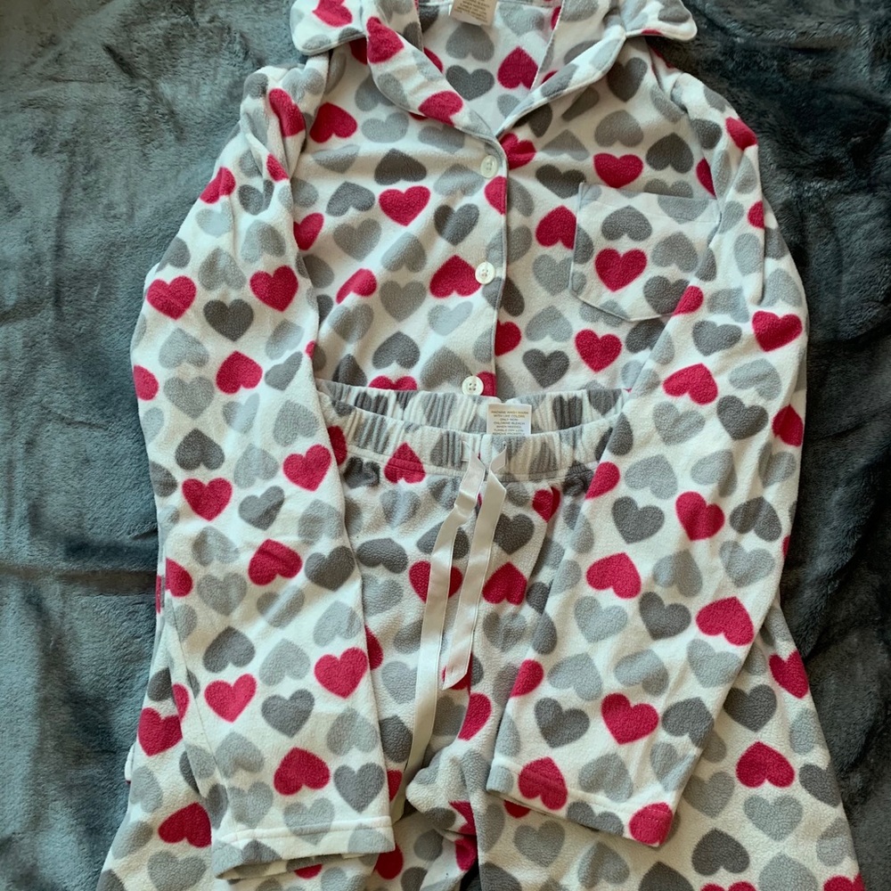 Cozy Heart Printed PJ Set